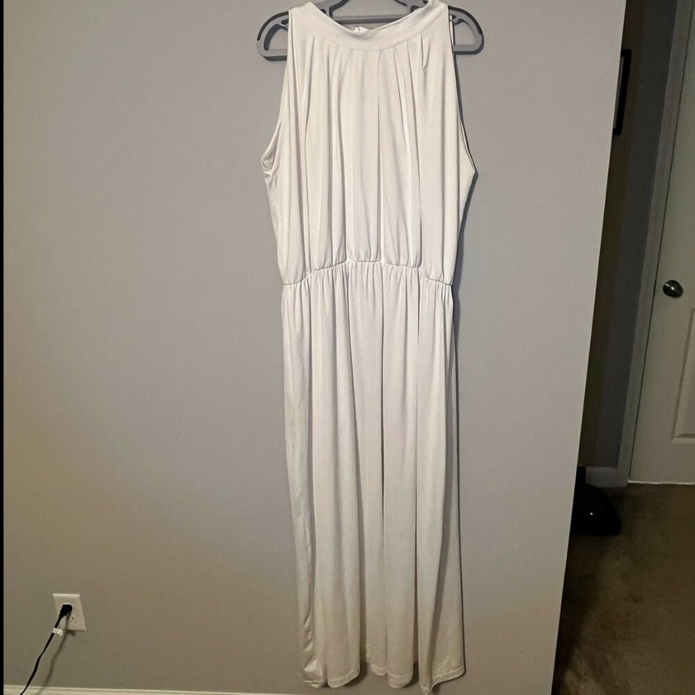 KOHKOH 4X Plus White High Neck Sleeveless Maxi - Picture 2 of 5